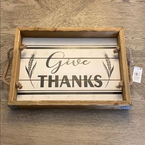 Give Thanks Distressed Fall Wood Decor